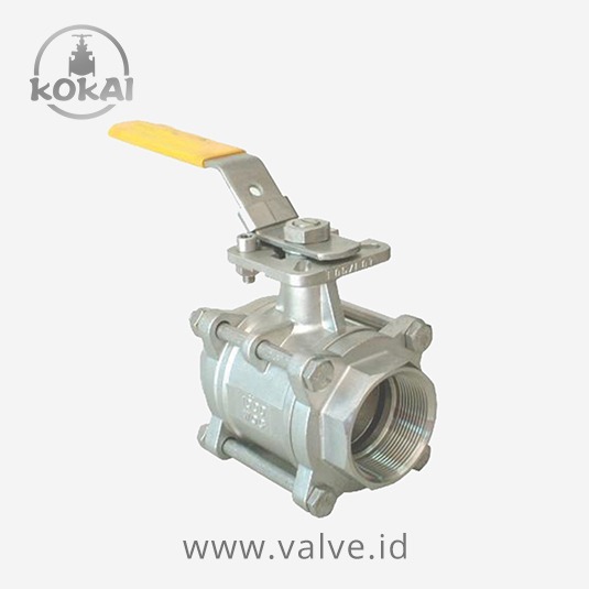 Ball Valve 1000WOG, Stainless Steel, 3-PC Body, Screwed End BSPT With Mounting Pad